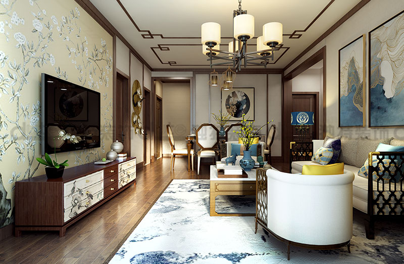 中正錦城137平米三室兩廳一廚兩衛(wèi)新中式